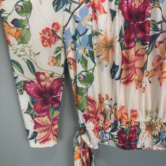 Willow Root Womens Floral V Neck Blouse Small - Picture 6 of 6